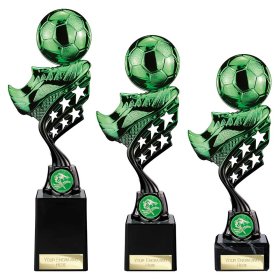  Innov8 Football Plastic Trophy Green - 3 Sizes