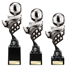  Innov8 Football Plastic Trophy Silver- 3 Sizes