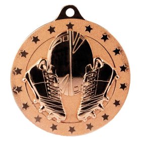 Cascade Stars Rugby Medal 50mm - Gold, Silver & Bronze