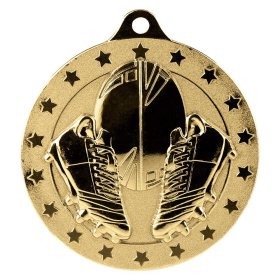 Cascade Stars Rugby Medal 50mm - Gold, Silver & Bronze
