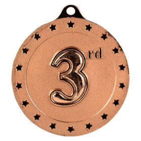 Cascade Stars Placed Medal 50mm - Gold, Silver & Bronze