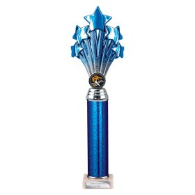 5 Star Multisport Tube Trophy Blue & Silver - 7 Sizes