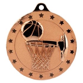 Cascade Stars Basketball Medal 50mm - Gold, Silver & Bronze