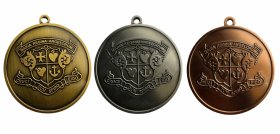 Loreto College Crest Custom Medal 50mm - Antique Gold, Silver & Bronze