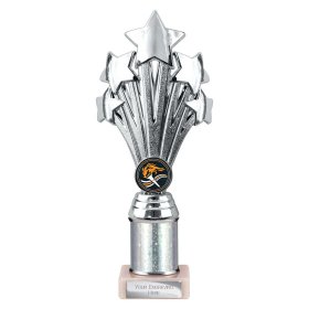 5 Star Multisport Tube Trophy Silver - 7 Sizes