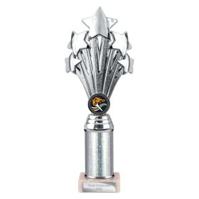 5 Star Multisport Tube Trophy Silver - 7 Sizes