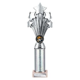 5 Star Multisport Tube Trophy Silver - 7 Sizes