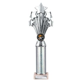 5 Star Multisport Tube Trophy Silver - 7 Sizes
