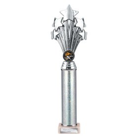 5 Star Multisport Tube Trophy Silver - 7 Sizes