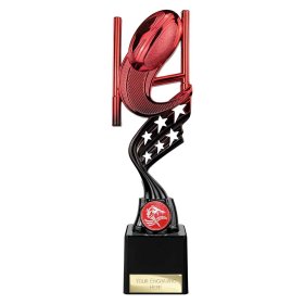 Innov8 Rugby Plastic Trophy Red & Black - 3 Sizes