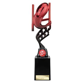 Innov8 Rugby Plastic Trophy Red & Black - 3 Sizes